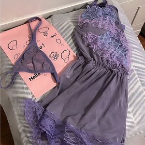 Sexy Purple Lace Night Dress 💜